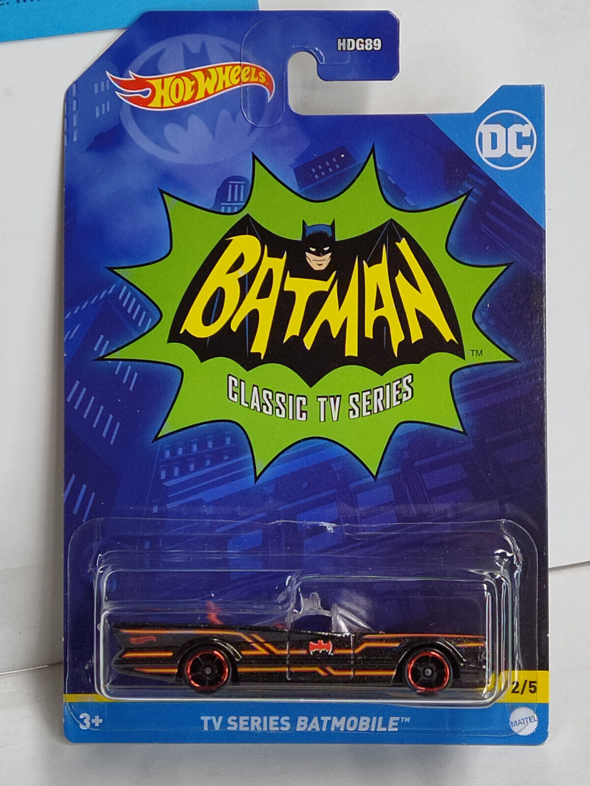 Hot Wheels #HDH00 Batman Classic TV Series #2 TV Series Batmobile BENT LWR CRNER