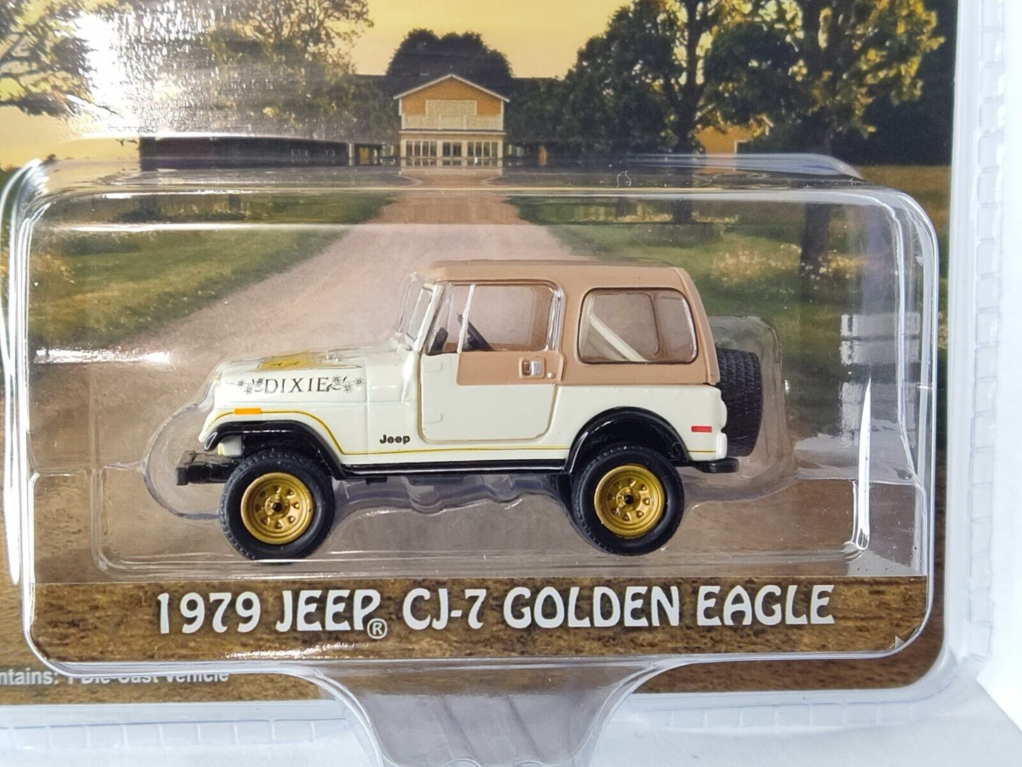 GreenLight Hobby Shop Exclusive DIXIE 1979 Jeep CJ-7 Golden Eagle READ DESCRIPTI