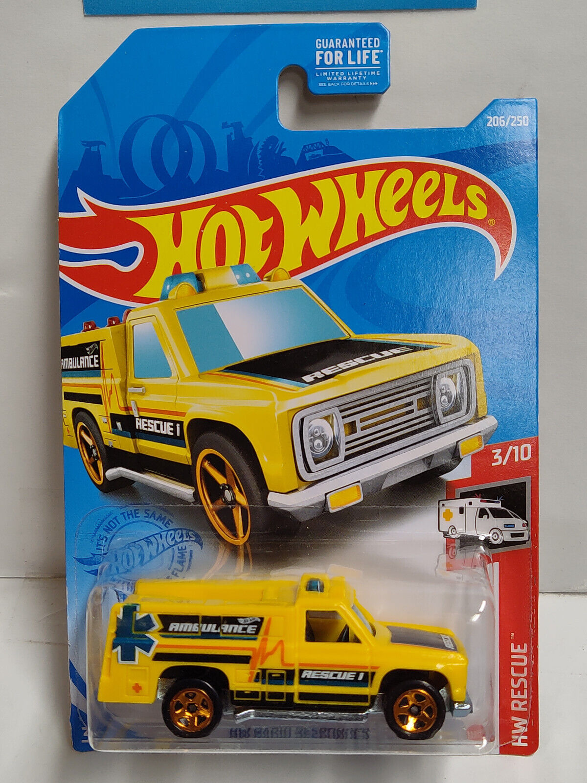 Hot Wheels #206 Mainline Rescue Series #3 Rescue Ranger Cracked Blisters