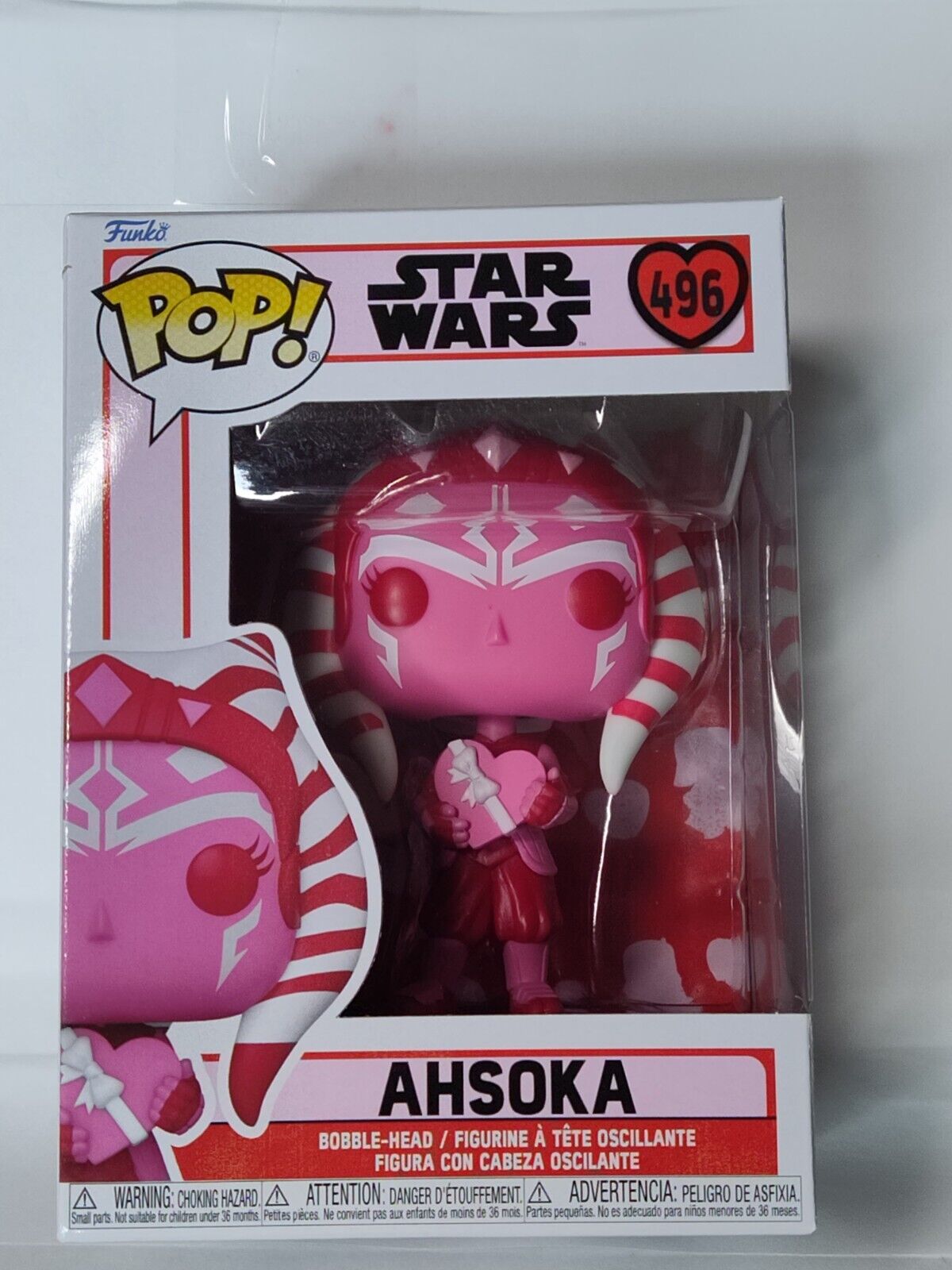 Funko Pop Valentine Edition Star Wars #496  Ahsoka Bent corner