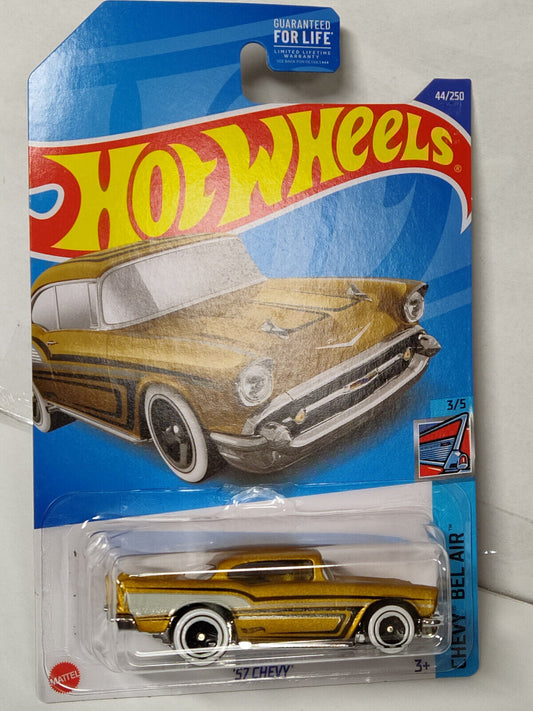 Hot Wheels #044 Mainline Chevy Bel Air Series '57 Chevy Gold