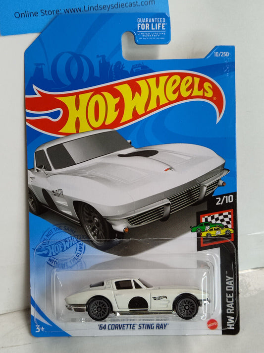 Hot Wheels #010 ML Race Day Series #2 '64 Corvette Stingray CARD BENT (Loc I)