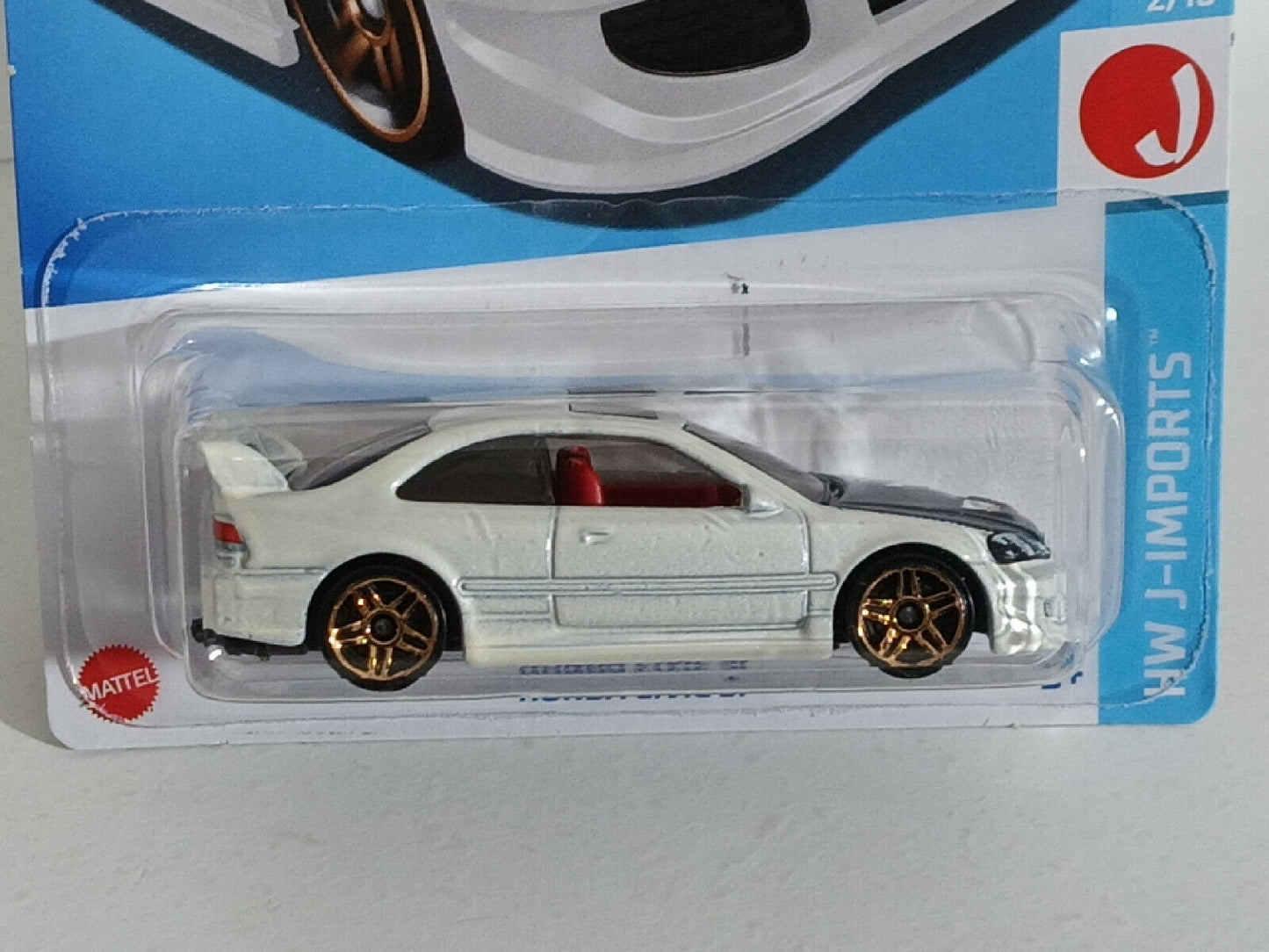 Hot Wheels #045 J-Imports Series #2 Honda Civic Si   CARD & PEGHOOK CREASED/BENT