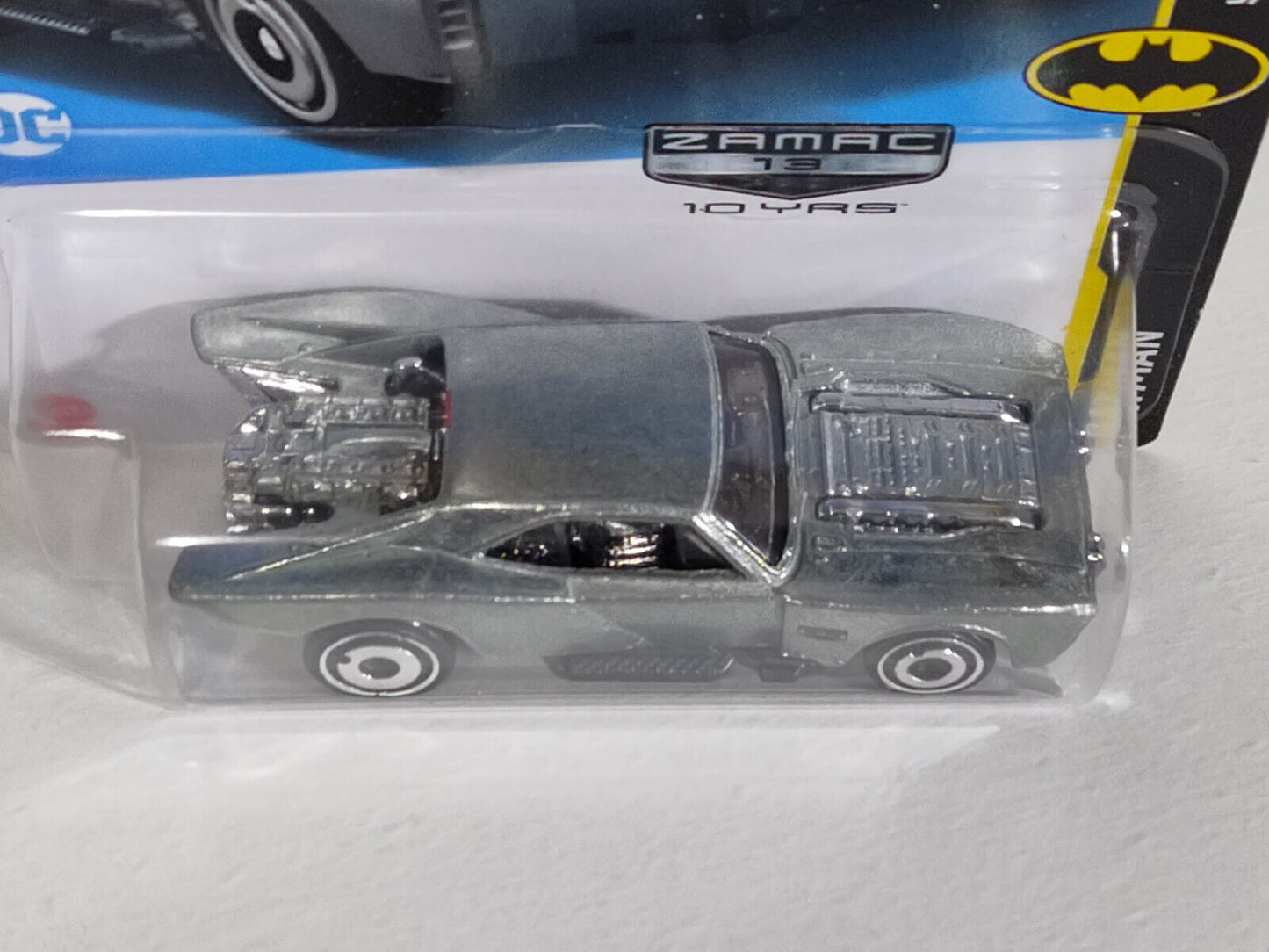 Hot Wheels #178 Batman Series #5 Batmobile ZAMAC  PEGHOOK CREASED (Loc F)