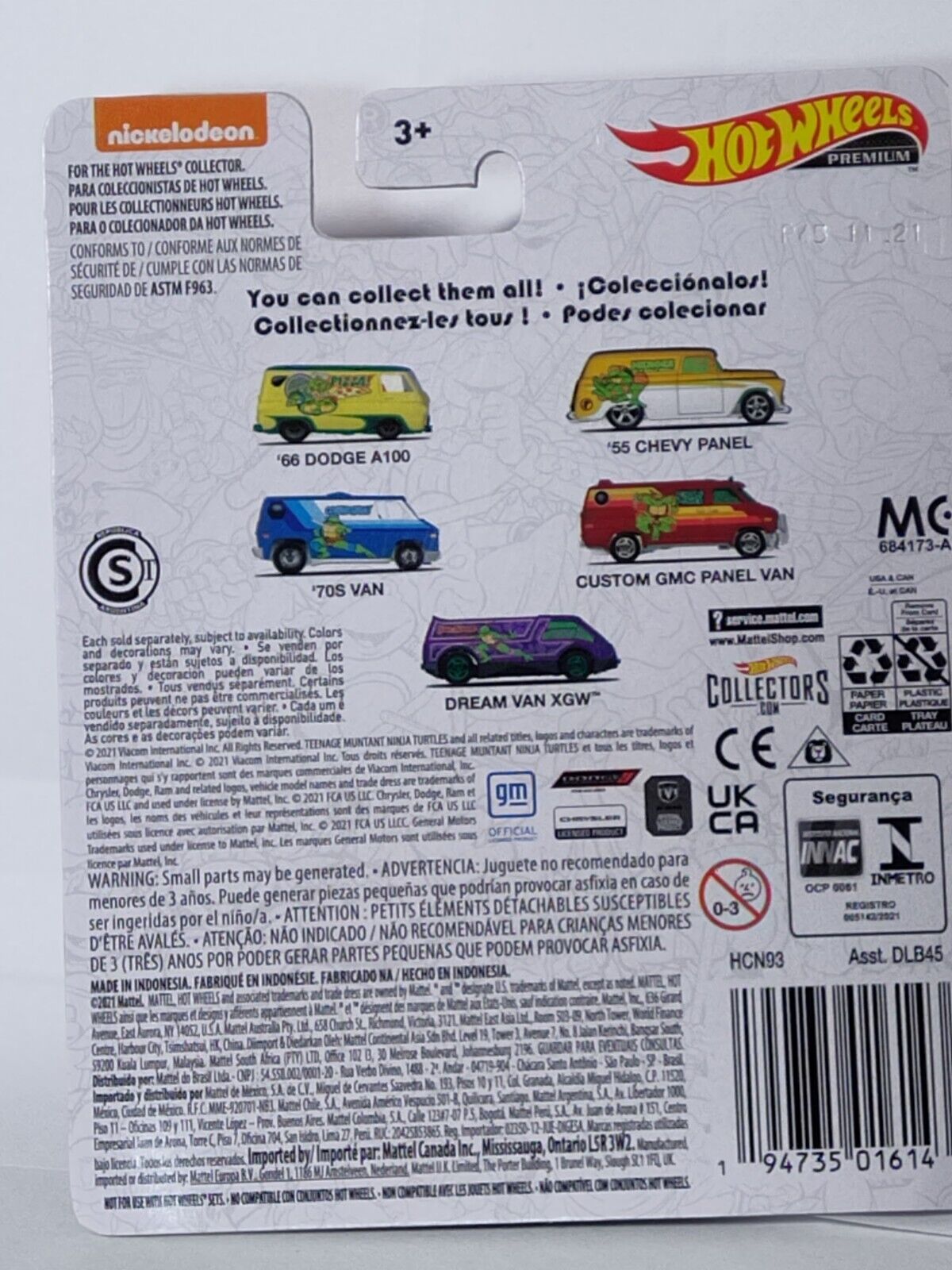 Hot Wheels HCN93 Teenage Mutant Ninja Turtles Series #5 Dream Van XGW (Box 14)