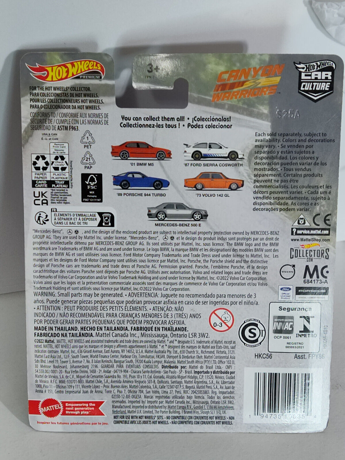 Hot Wheels HKC56 Canyon Warriors #3 '89 Porsche 944 Turbo BLISTER SCRATCH (Bx 70