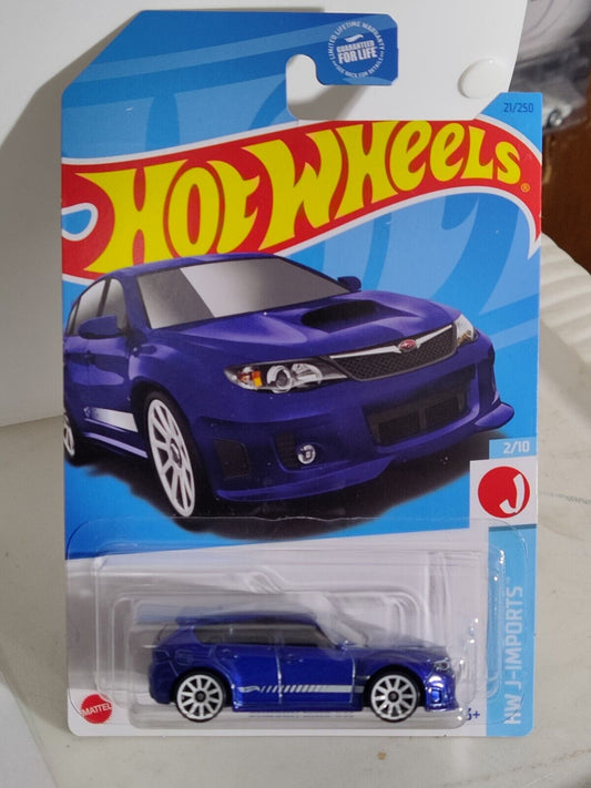 Hot Wheels #021 J-Imports Series #2 Subaru WRX STi (BLUE) CARD CREASED (Loc J)