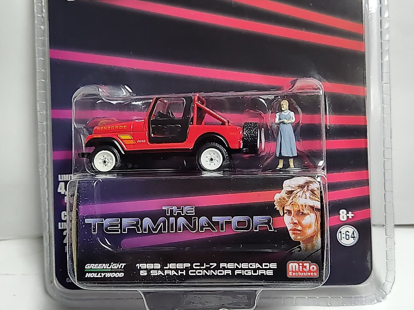 GreenLight MiJo Exclusive Terminator 1983 Jeep CJ-7 Renegade W/ Sarah Figure