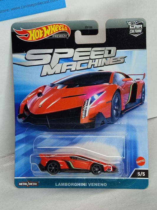 Hot Wheels HKC41 Premium Speed Machines Series #5 Lamborghini Veneno (Box-22a)