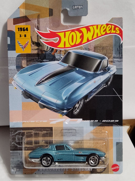 Hot Wheels #HLH51 Corvette Series #3 '64 Corvette Stingray CARD CREASED (Box E)