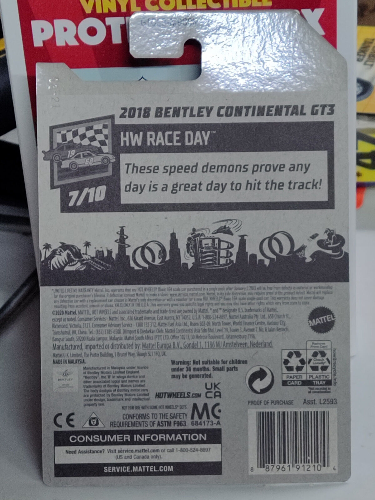 Hot Wheels #133 Mainline Race Day Series 2018 Bentley Contental GT3 (Loc I)