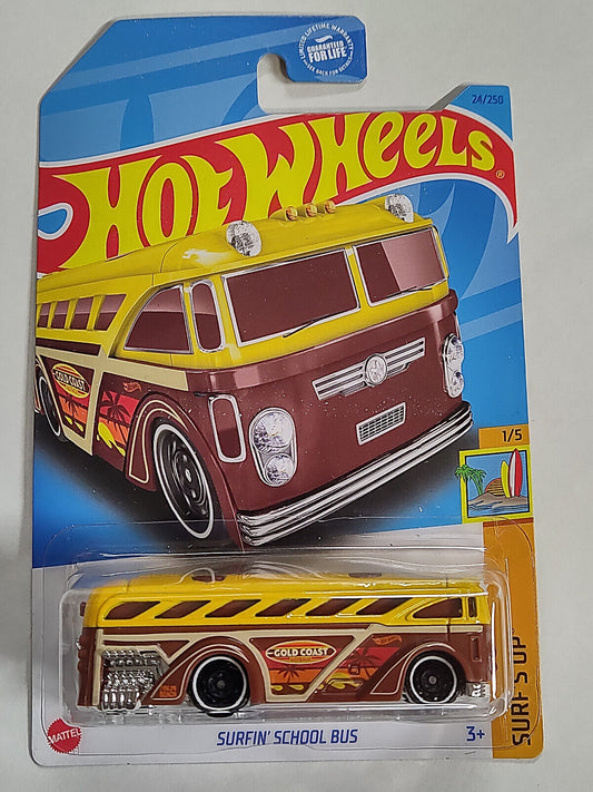 Hot Wheels #024 Surf's Up Series #1 Surfin School Bus BLISTR CRACKED (Wall 2)