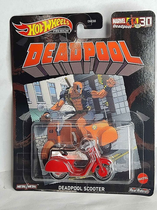 Hot Wheels GRL78  Marvel Series Deadpool Scooter CORNER BENT (Box-1,5,12)