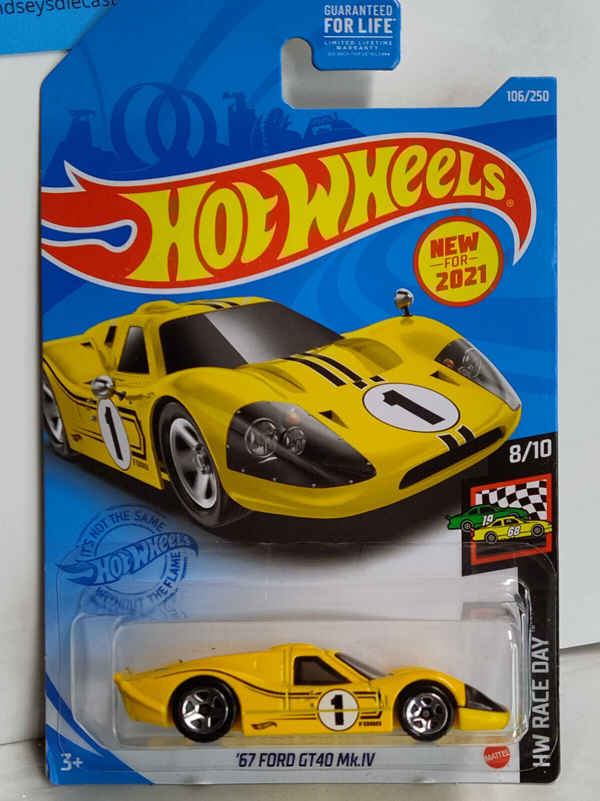 Hot Wheels #106 ML Race Day Series #8 '67 Ford GT40 Mk. IV PEGHOOK BENT (Loc I)