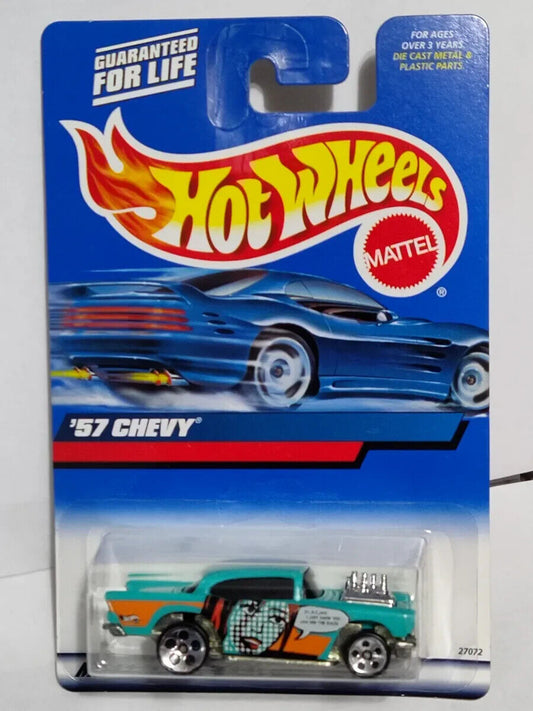 Hot Wheels 2000 #105 '57 Chevy CARD BENT IN CENTER (Loc-A)