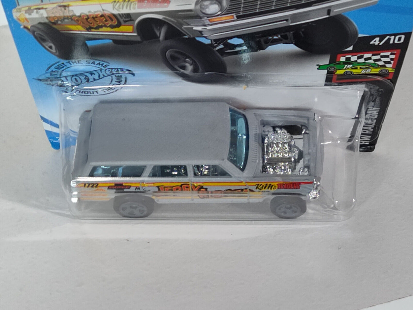 Hot Wheels #198 Race Day Series #4 '64 Nova Wagon Gasser BLISTER WRINKLED (Loc U