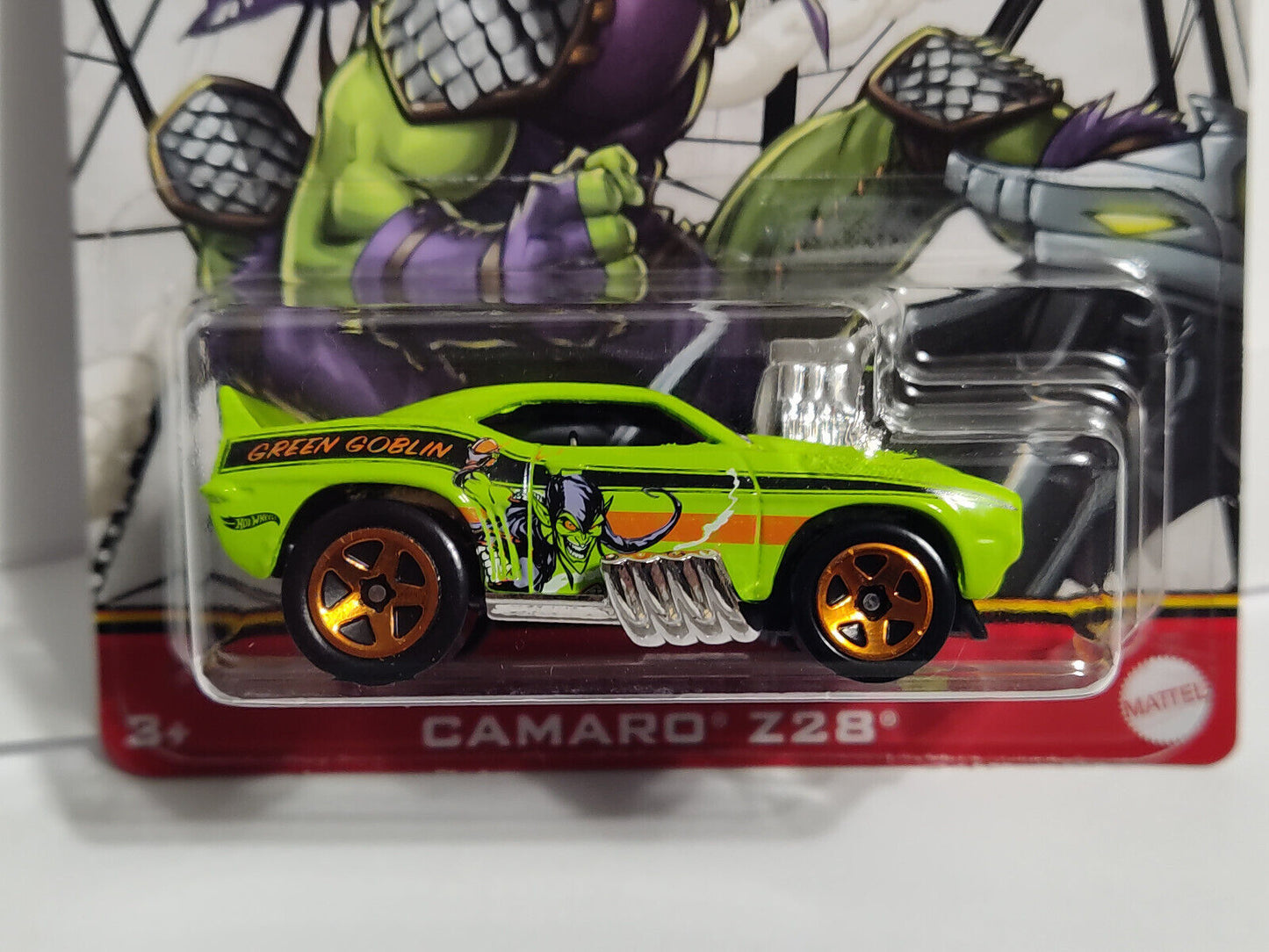 Hot Wheels #HDG78 Spiderman Series #4 Camaro Z28 DENTS ON SIDES-SMALL CRA(Loc E)