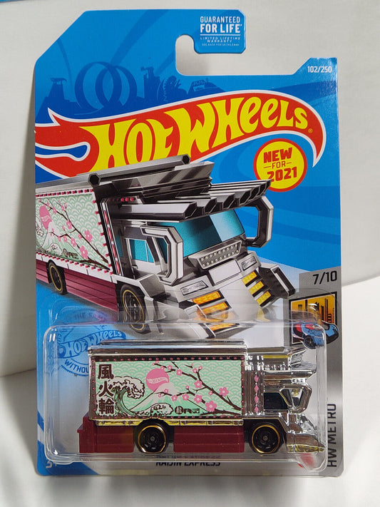 Hot Wheels #102 Main Metro Series #7 Raijin Express BLISTER CRACKED BOTH SIDES