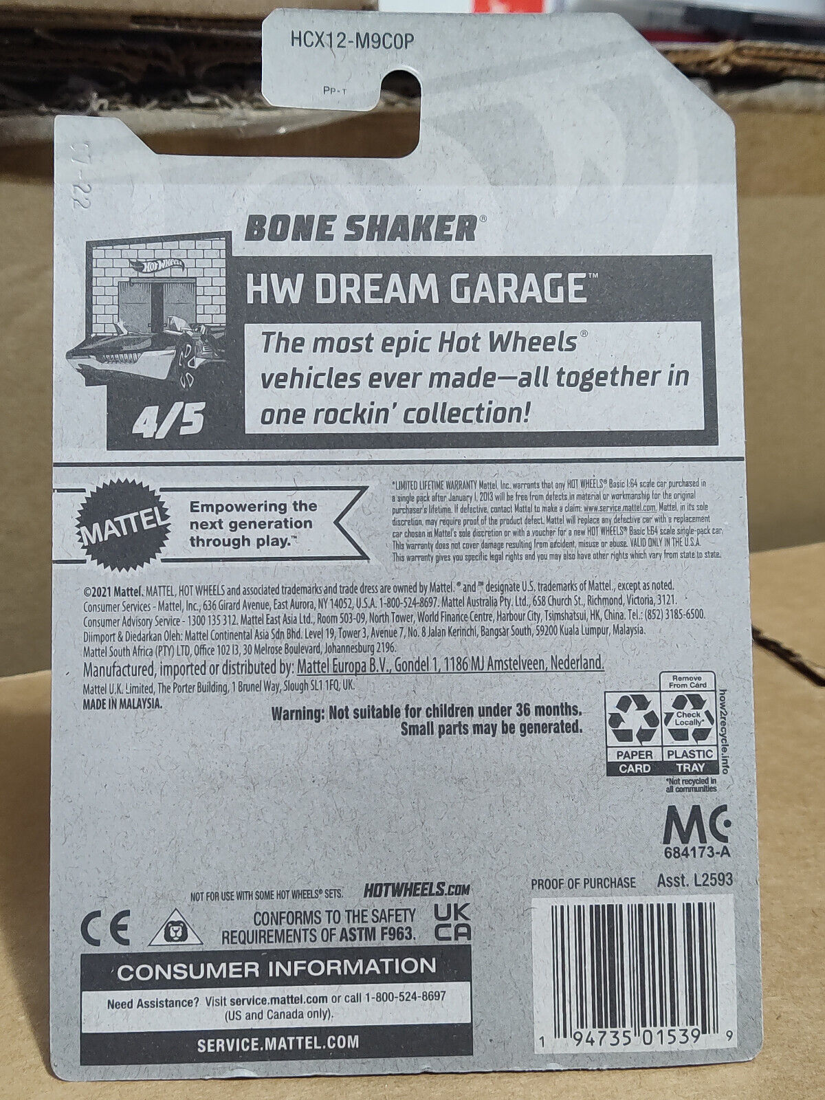 Hot Wheels #105 Dream Garage Series #4 Bone Shaker (Box-I/J)