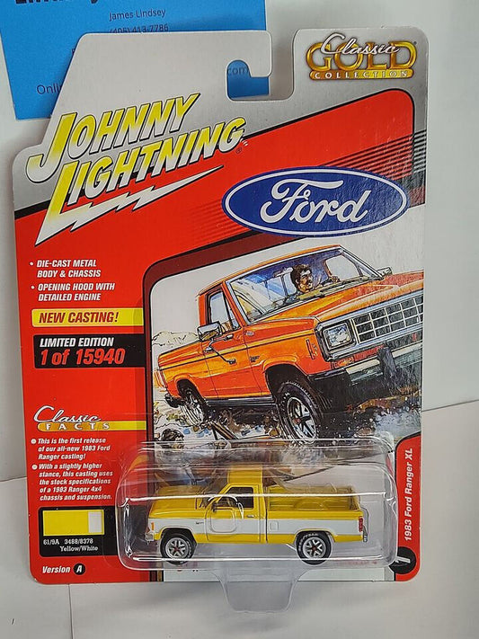 Johnny Lightning Classic Gold Collection 1983 Ford Ranger XL  Yellow