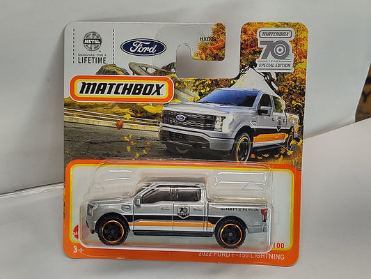 Matchbox #020 2022 Ford F-150 Lightning 70th Anniversary SHORT CARD CREA (Loc Q)