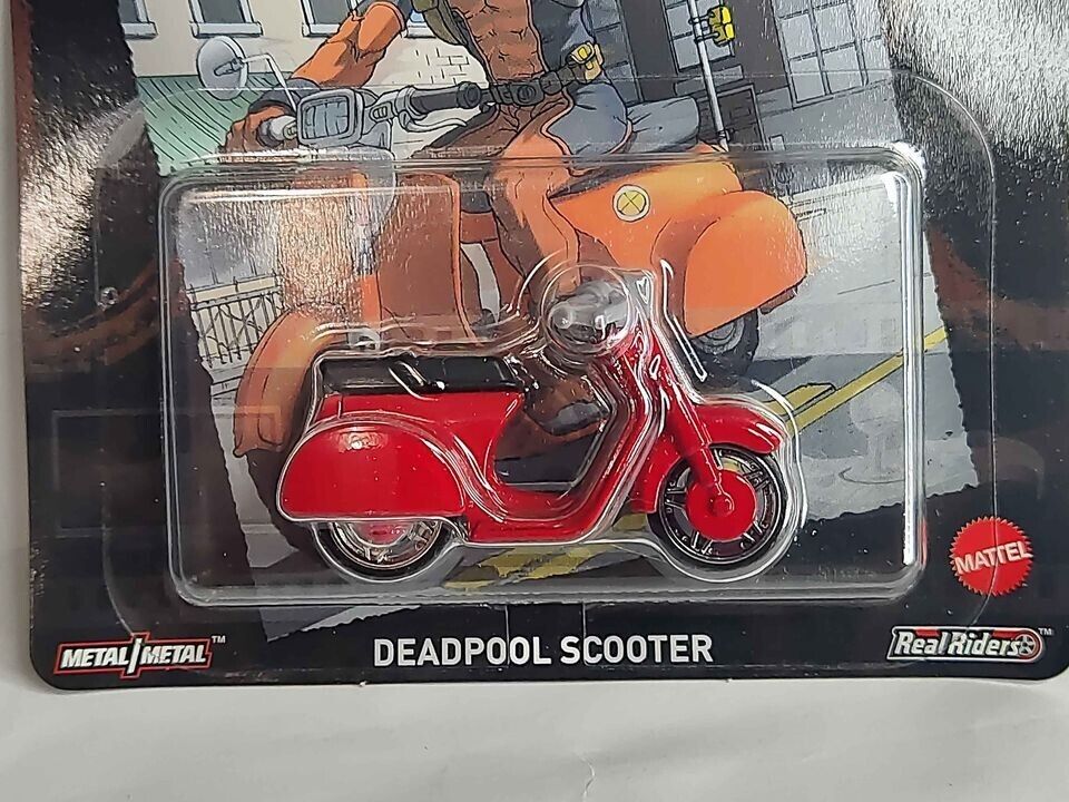 Hot Wheels GRL78  Marvel Series Deadpool Scooter CORNER BENT (Box-1,5,12)