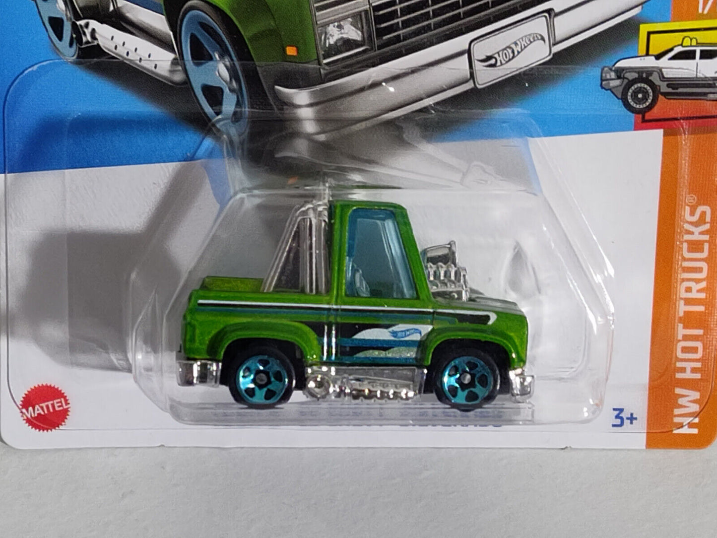 Hot Wheels #093 Hot Trucks #1 Toon'd '83 Chevy Silverado Grn PGHK CREAS(Loc J)