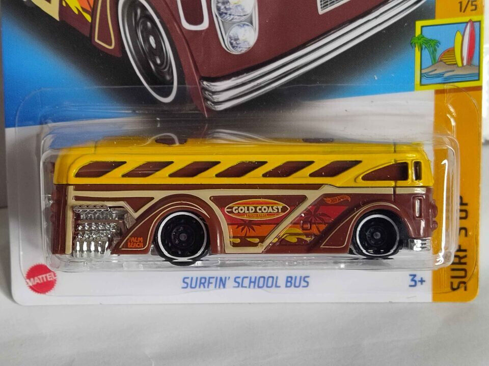 Hot Wheels #024 Surf's Up Series #1 Surfin School Bus BLISTR CRACKED (Wall 2)