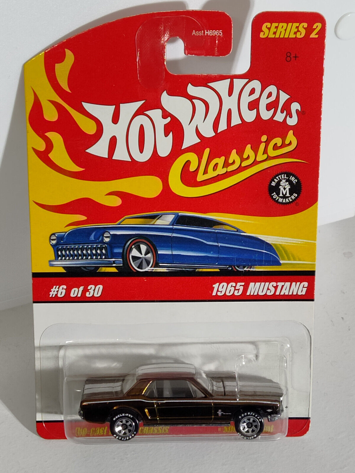 Hot Wheels #J2762 Classics Series 2 #6 1965 Mustang Gold INDENTATION CARD(Loc L)