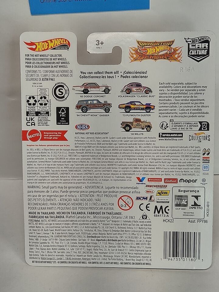 Hot Wheels HCK22 Drag Strip Demons Series #4 '73 Plymouth Duster (Box 29)