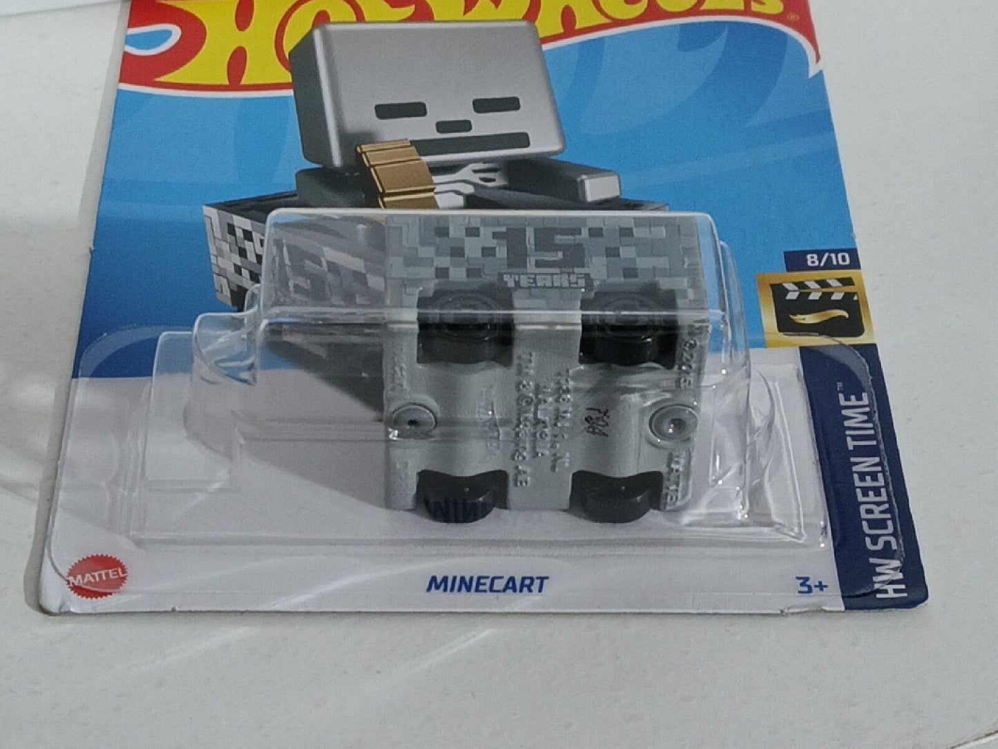 Hot Wheels #136 Screen Time Series #8 15 YEARS MINECRAFT Mine Cart EDGES CREASED