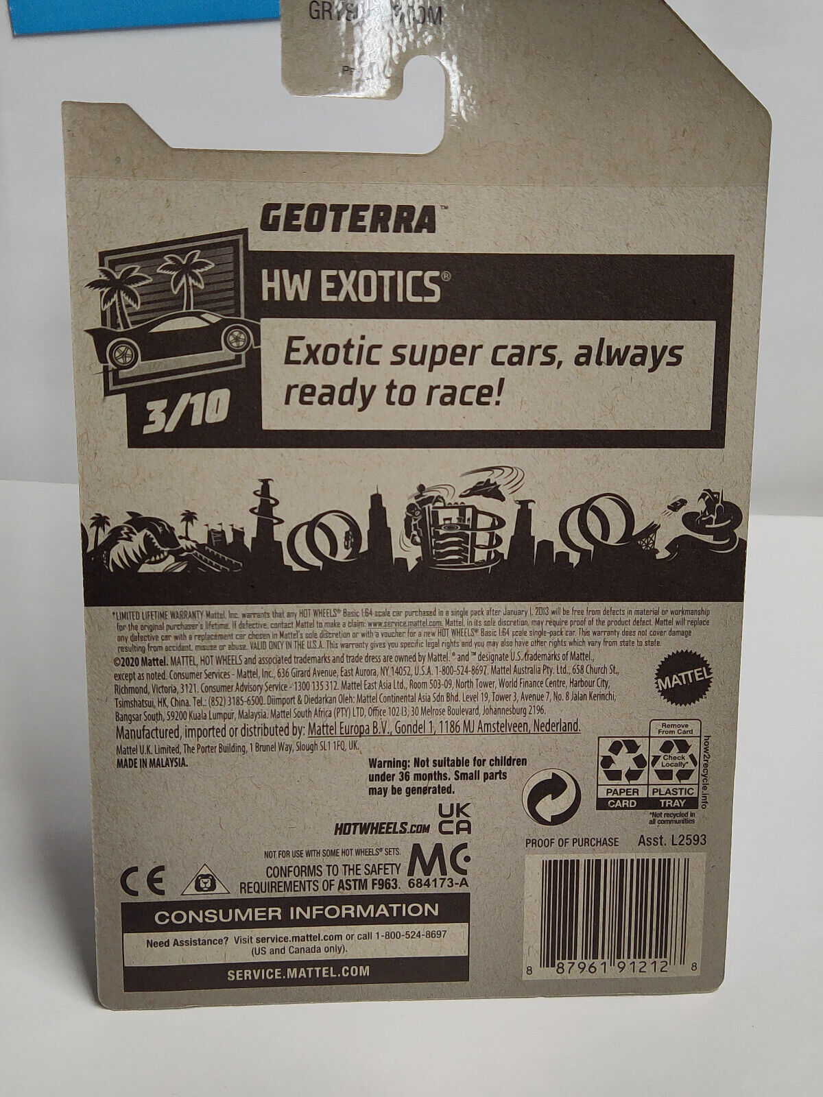 Hot Wheels #201 Mainline Exotics Series Geoterra Red Color