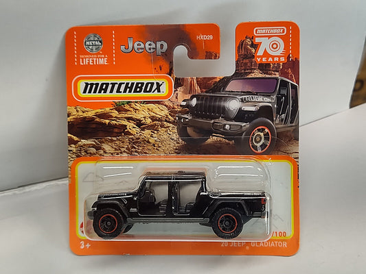 Matchbox #041 '20 Jeep Gladiator Black SHORT CARD  (Loc Q)