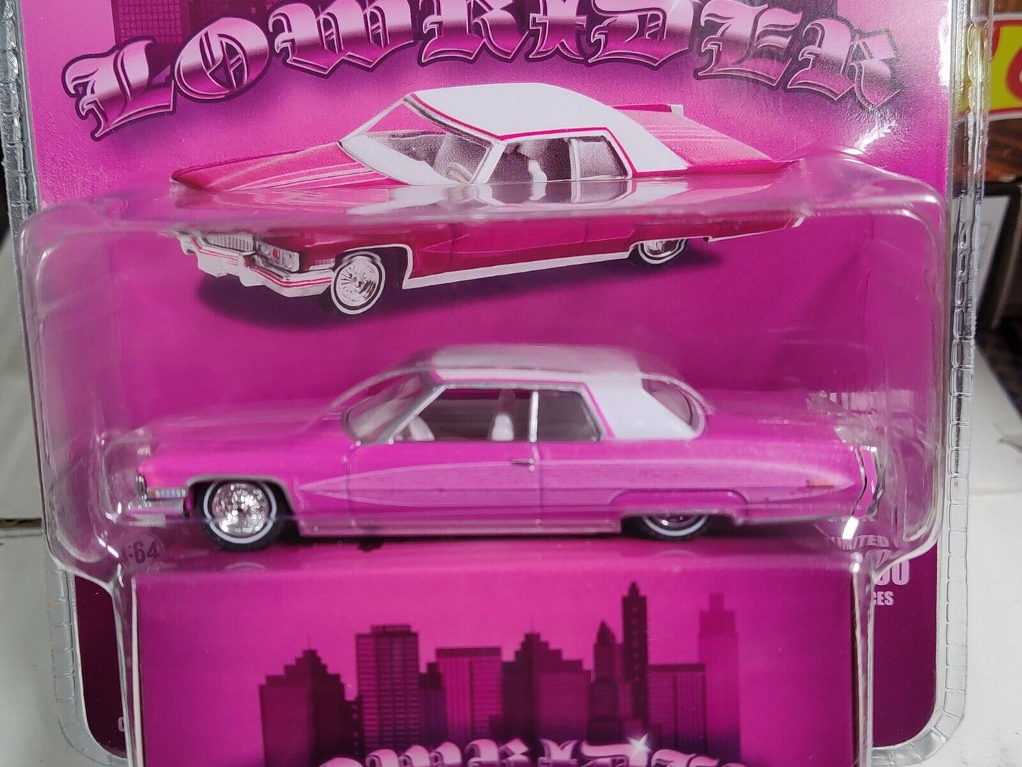 Greenlight MiJo Exclusives LOWRIDER Series 1973 Cadillac Coupe DeVille PINK