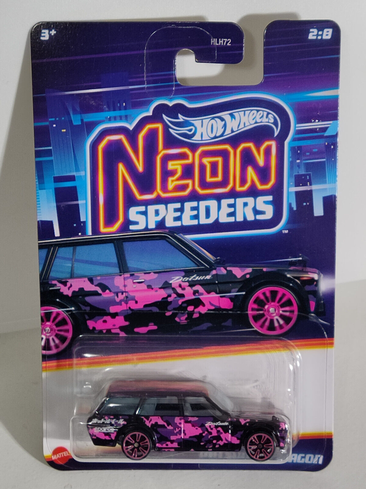 Hot Wheels #HRW68 Neon Speeders Series #2 Datsun 510 Wagon (Loc K)