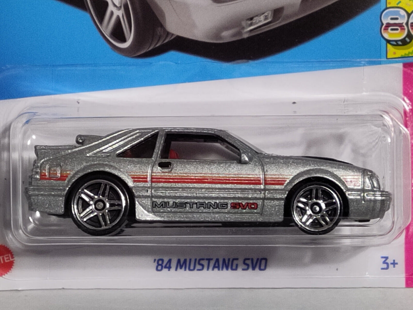 Hot Wheels #025 ML The 80's Series #2 '84 Mustang SVO Sil CARD CREASED(W1/13.2)