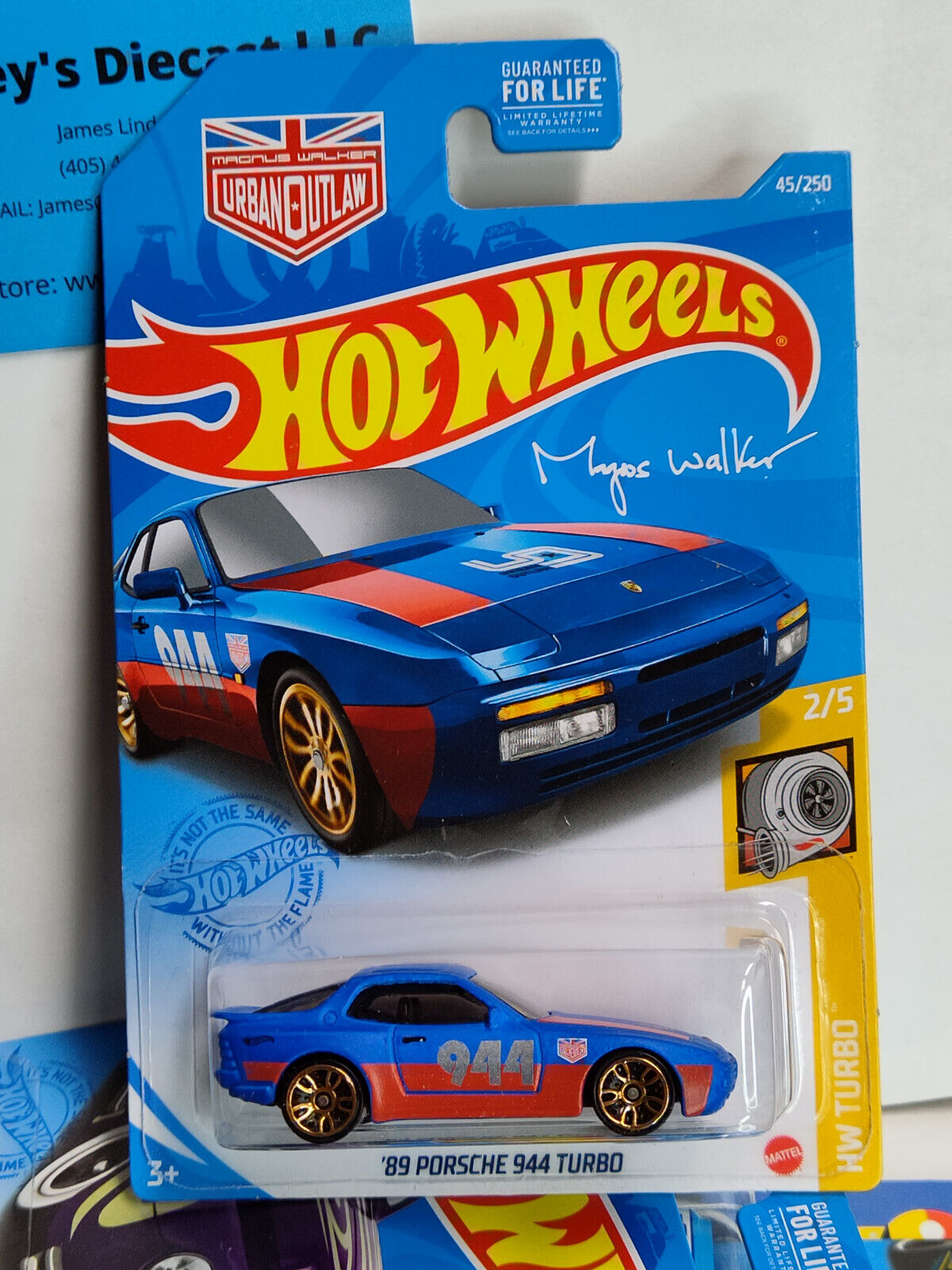 Hot Wheels #045 Mainline Turbo Series #2  '89 Porsche 944 Turbo PEGHOOK BENT/MAR