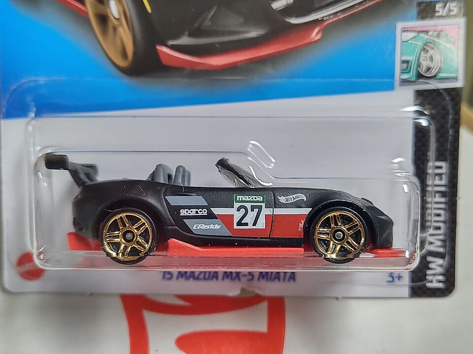 Hot Wheels #114 M Modified Series #5 '15 Mazda MX-5 Miata CARD TORN/CREASE(Lc C)