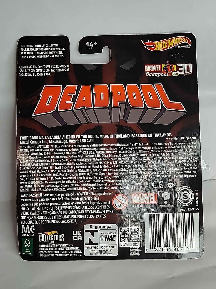 Hot Wheels GRL78  Marvel Series Deadpool Scooter CORNER BENT (Box-1,5,12)