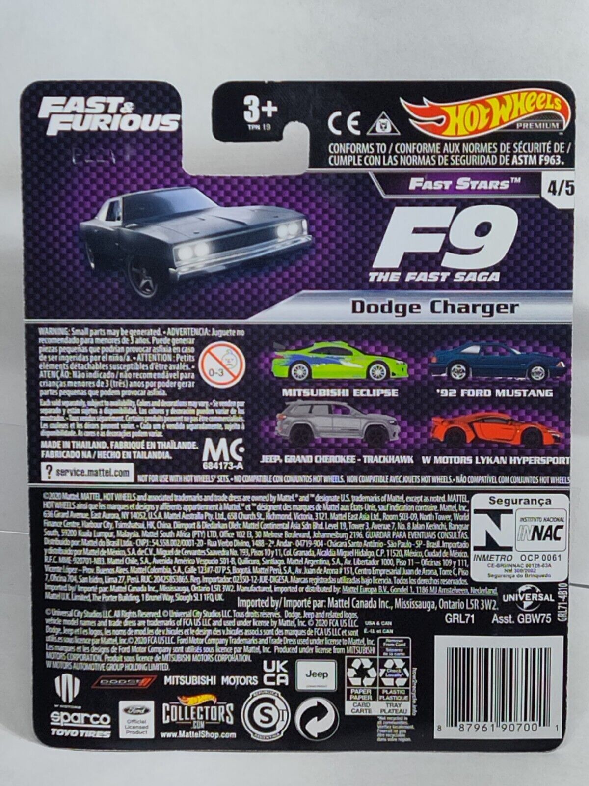 Hot Wheels GRL71 Fast and Furious Series #4 Dodge Charger Premium  (Box 16/20)