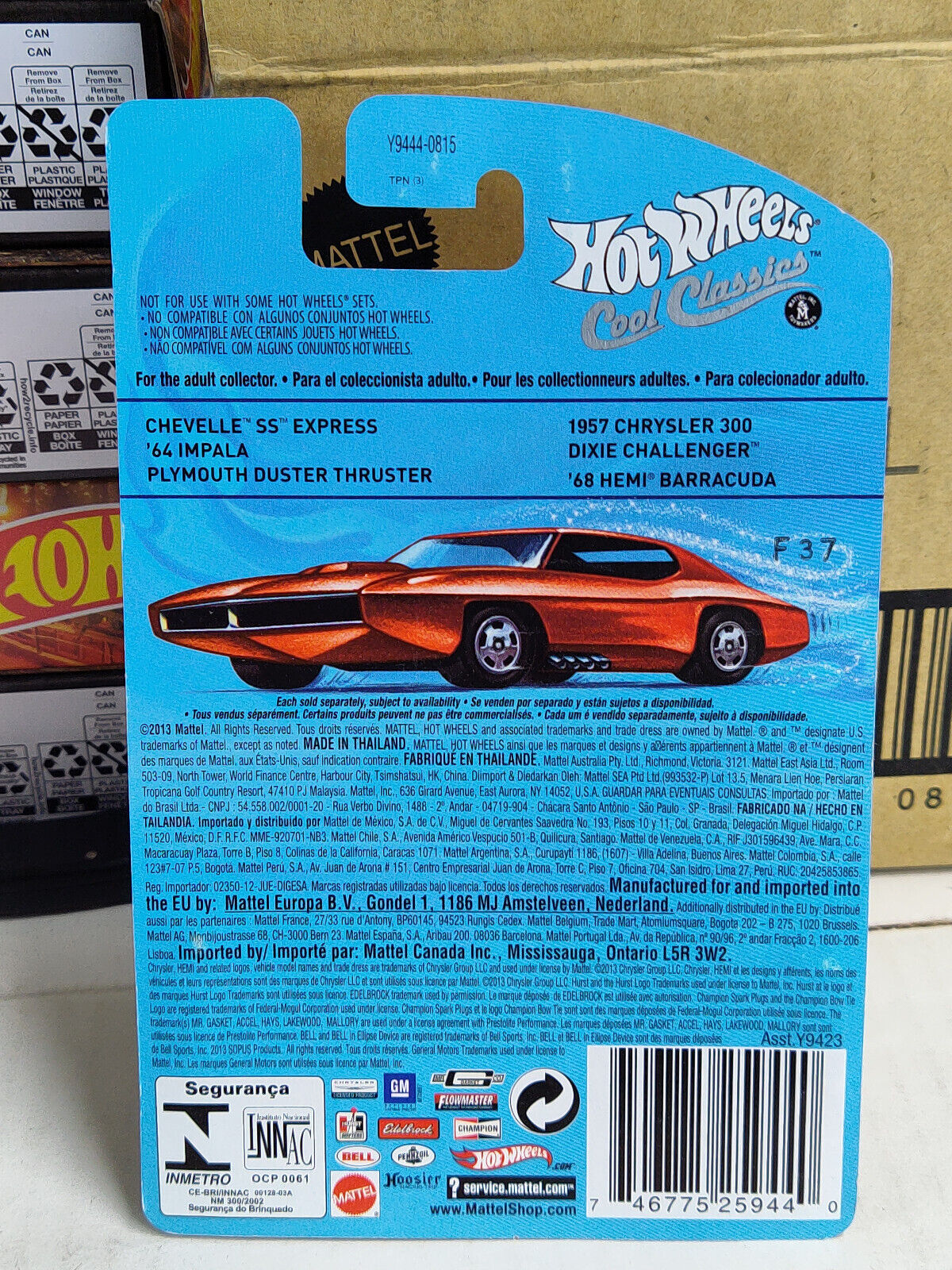 Hot Wheels #Y9444 Cool Classics #21 Plymouth Duster Thruster STKR ON BASE (Lc X)