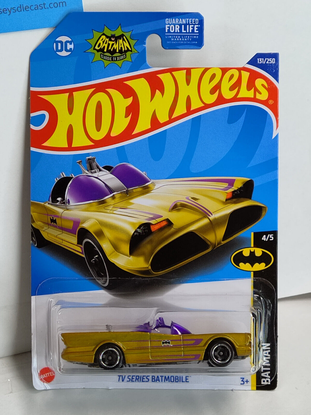 Hot Wheels #131 Batman Series #4 TV Series Batmobile (Gold )RH TIP BENT (Loc M)