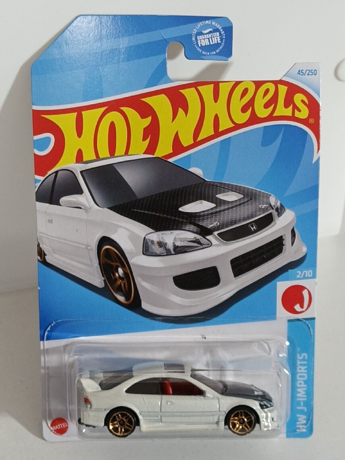 Hot Wheels #045 J-Imports Series #2 Honda Civic Si   CARD & PEGHOOK CREASED/BENT