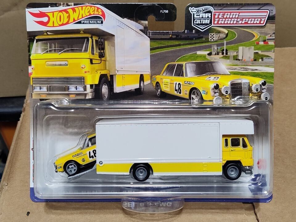 Hot Wheels Team Transport Series #39 Mercedes Benz 300 SEL 6.8 AMG and Fleet Fly