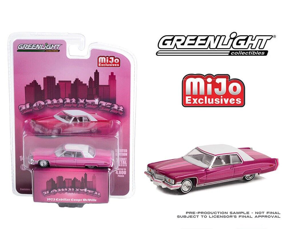 Greenlight MiJo Exclusives LOWRIDER Series 1973 Cadillac Coupe DeVille PINK