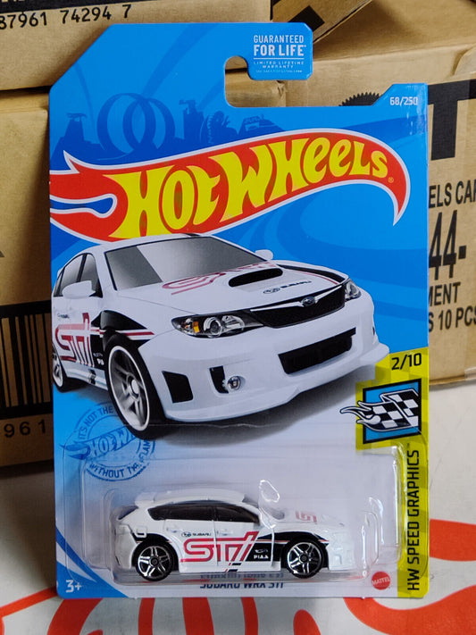 Hot Wheels #068 ML Speed Graphics Series #2 Subaru WRX STi White