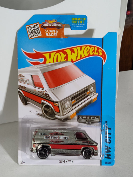 Hot Wheels 2015 City Series Super Van  ZAMAC  CARD CREASED/BENT (Loc F)