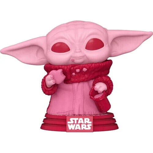 Funko Pop Valentine Edition Star Wars #493  Grogu With Cookie CORNER BENT ON FLA