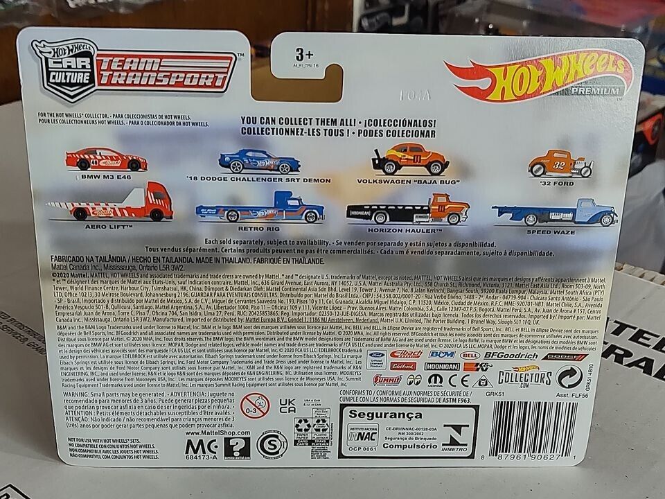 Hot Wheels Team Transport Series #30 '18 Dodge Challenger SRT Demon and Retro Ri