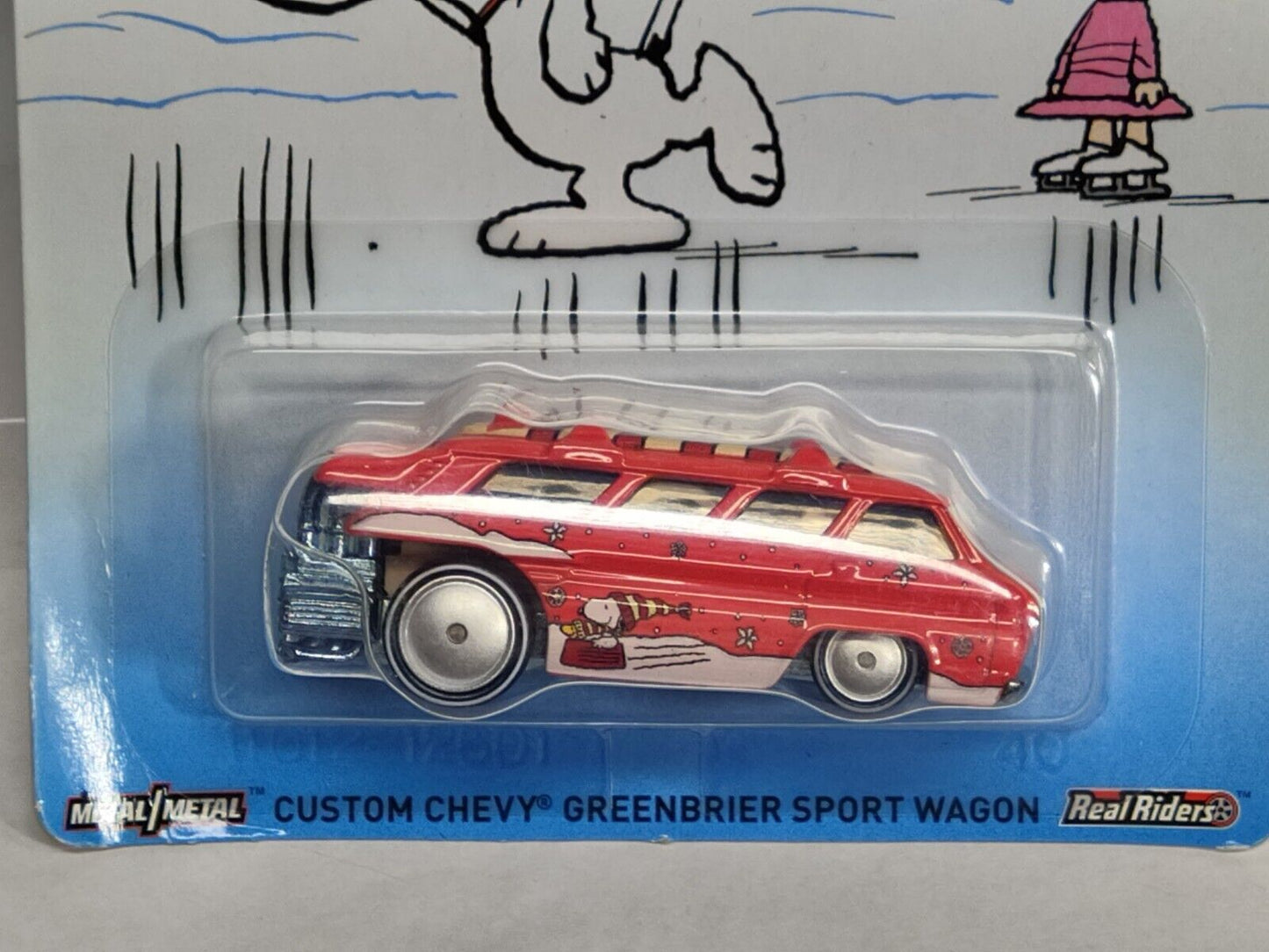 Hot Wheels DWH14 PEANUTS Custom Chevy Greenbrier Sport Wagon CARD BENT (Box 13)